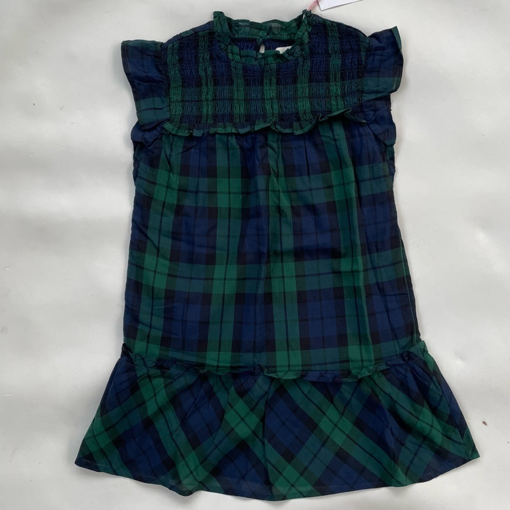 Vineyard Vines Girls' Blackwatch Tartan Smocked Ruffle Dress New with Tags XS S